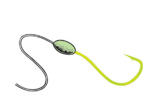 Owner Walleye Plus Snelled Rig Chartreuse