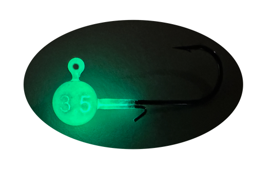 Tungsten 4 Anglers Glow Ball Jig Head