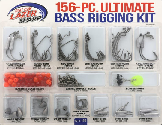 Eagle Claw Lazer Sharp 156-piece Ultimate Bass Rigging Kit