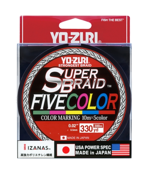 Yo-Zuri SuperBraid Five Color 330YD