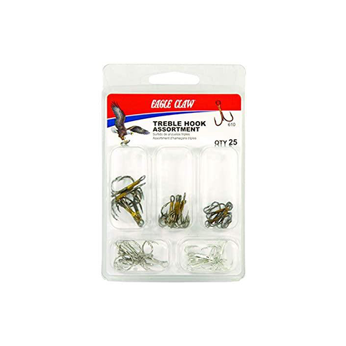 Eagle Claw 610H Treble Hook Assortment 25Pk