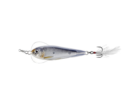 LiveTarget Flutter Shad Jigging Spoon 1 3/4" 3/8 Oz Silver/Black