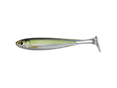 LiveTarget ICT Slow-Roll Shiner Paddletail 5" Silver/Green Qty 3